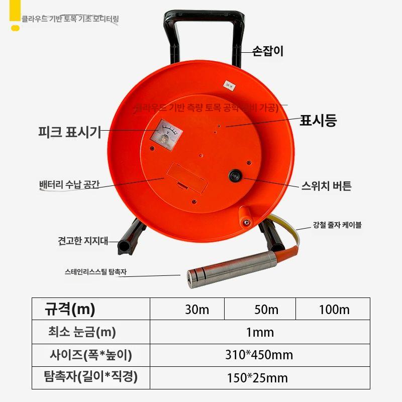 측정기 지하수위계 로프 우물 수심계 저수지 계측기 레벨 감지기 센서 물깊이 수중 - 상세 이미지 4
