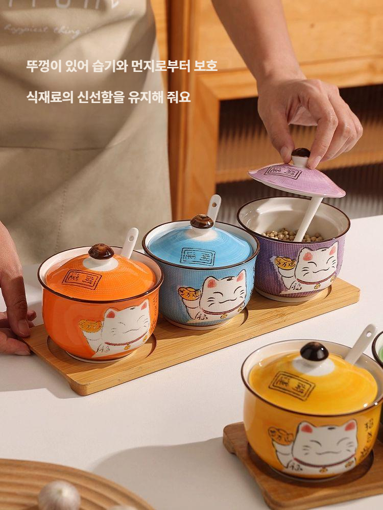 2구 양념통 일식 단무지 소스통 조미료 식당 보관통 양념 조미료통 나무판자 반찬통 나무 - 상세 이미지 4