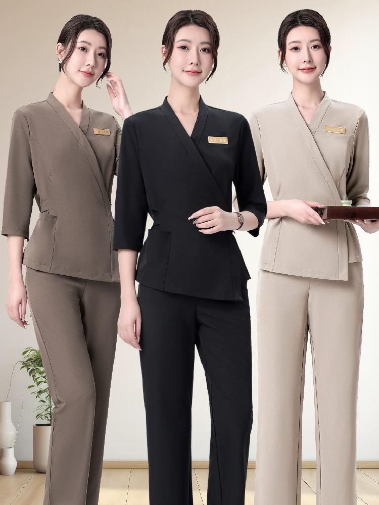 관리실 칠부소매 뷰티샵 세라복 할로윈 여성 의상 파티 코스프레 코스튬 세트 반팔 드레스 - 상세 이미지 3