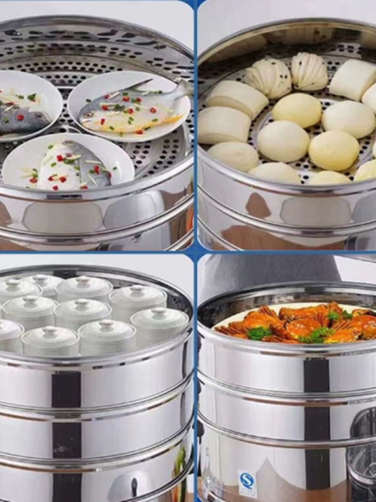 업소용 전기찜기 스텐 급식실 증숙기 호빵 스팀 찜통 조리 전기만두찜기 다층 - 상세 이미지 4