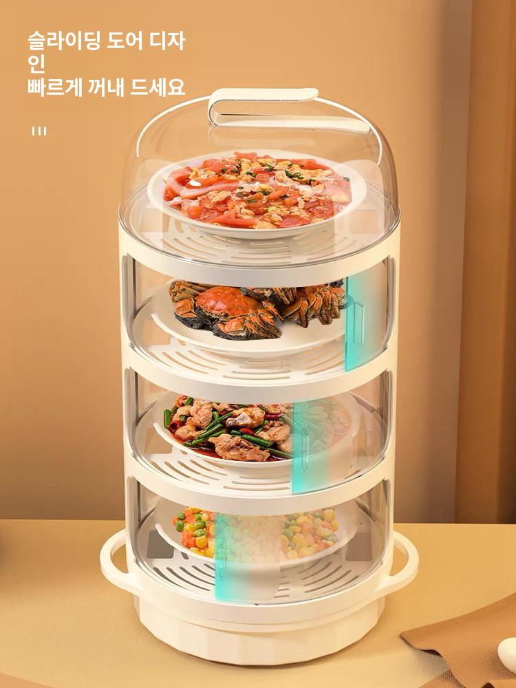 다층찜기 음식보온기 덮개형보관 가정용찜기 찜망 찜솥 사각 냄비 삼발이 원형 찜통 - 상세 이미지 3