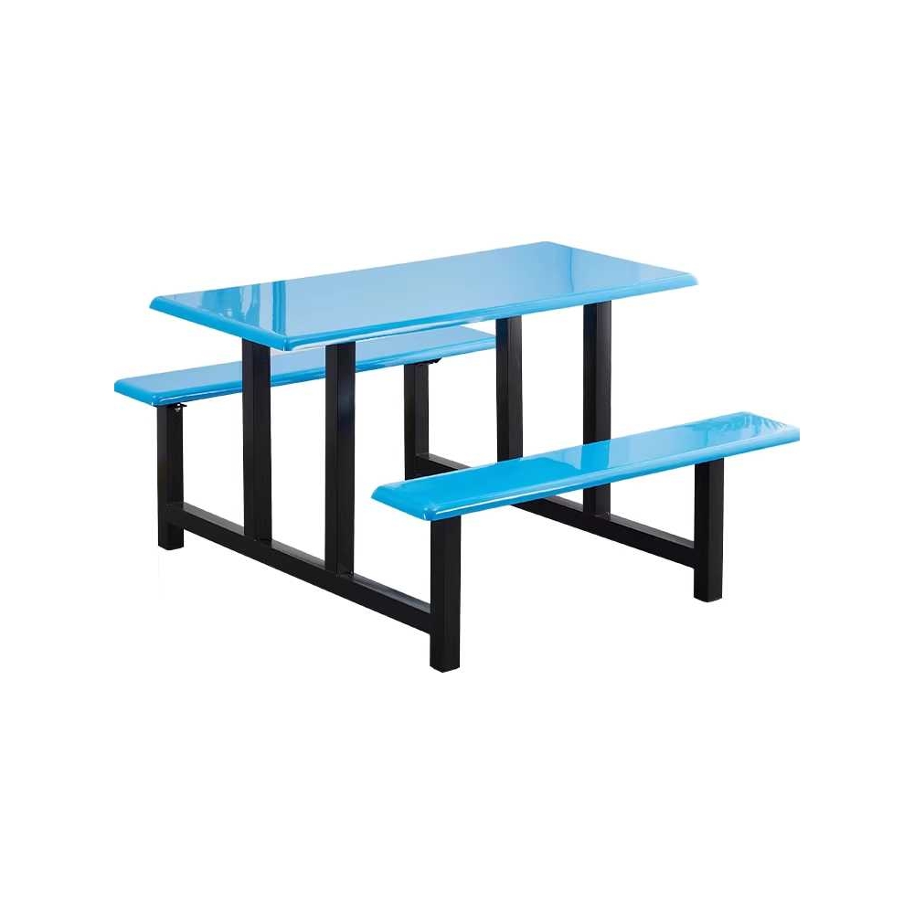 4인용 야외 테이블 편의점 세트 일체형 테라스 사각 파란색 120x135x75cm - 상품 이미지