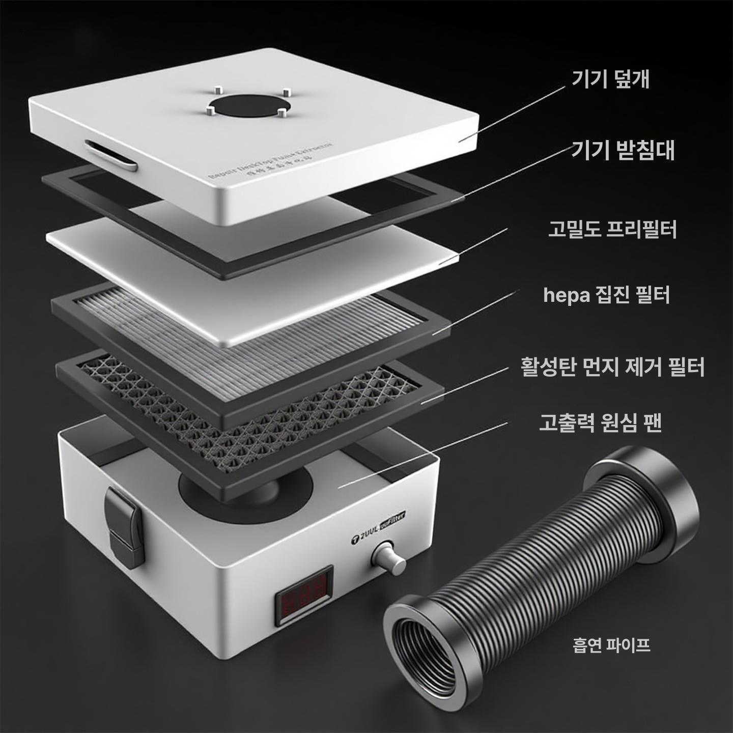 흡입기 집진기 소형 미세먼지 먼지흡입기 송풍기 흡입 분진 필터 공방 목공 가루 제거 - 상세 이미지 2