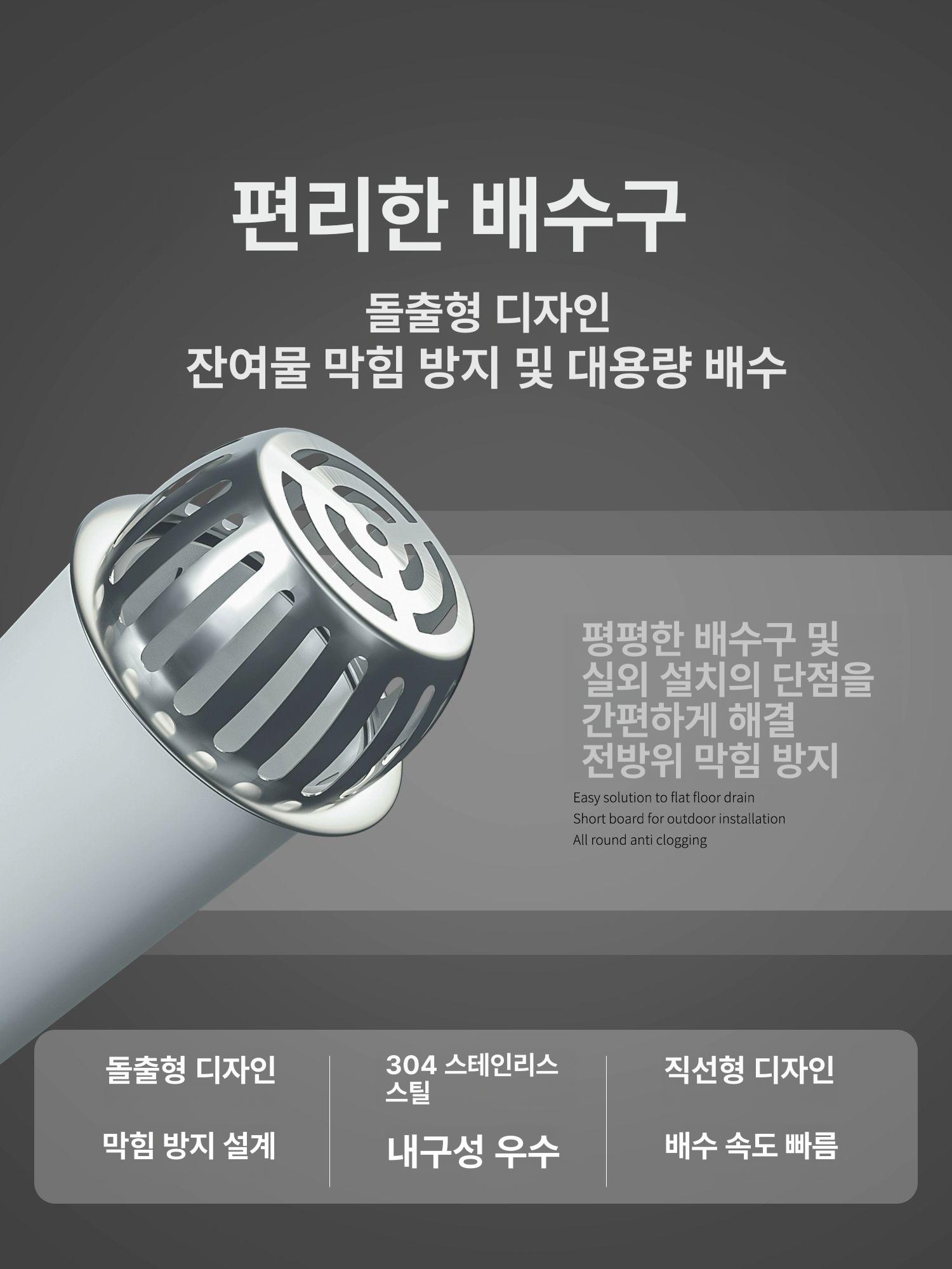 커버 루프드레인 스텐 지붕 빗물받이 가정용 원형 배수관 뚜껑 우수관 덮개 야외 방지 - 상세 이미지 2