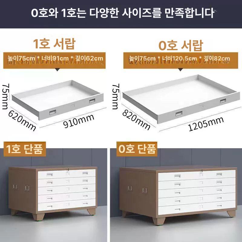 철제 도면함 사무용 캐비닛 열쇠잠금 서류보관 금속 락커 책상 책장 보안함 - 상세 이미지 2