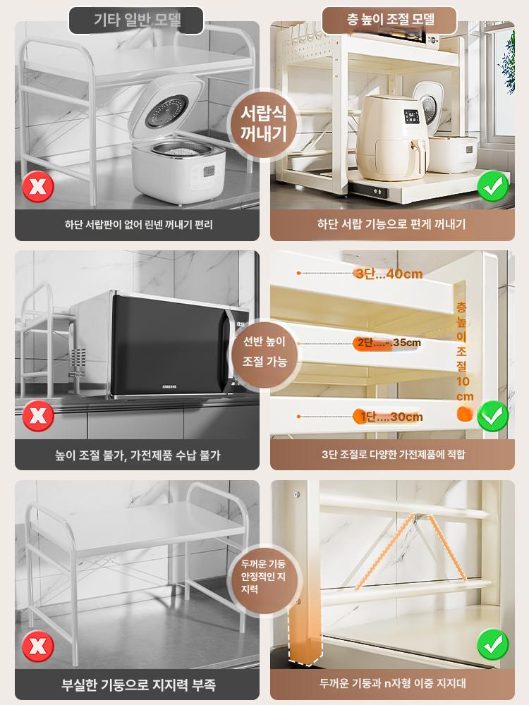 슬라이드 거치대 수납 정리대 받침대 보관대 다용도 길이 랙 진열대 높이조절선반 - 상세 이미지 5