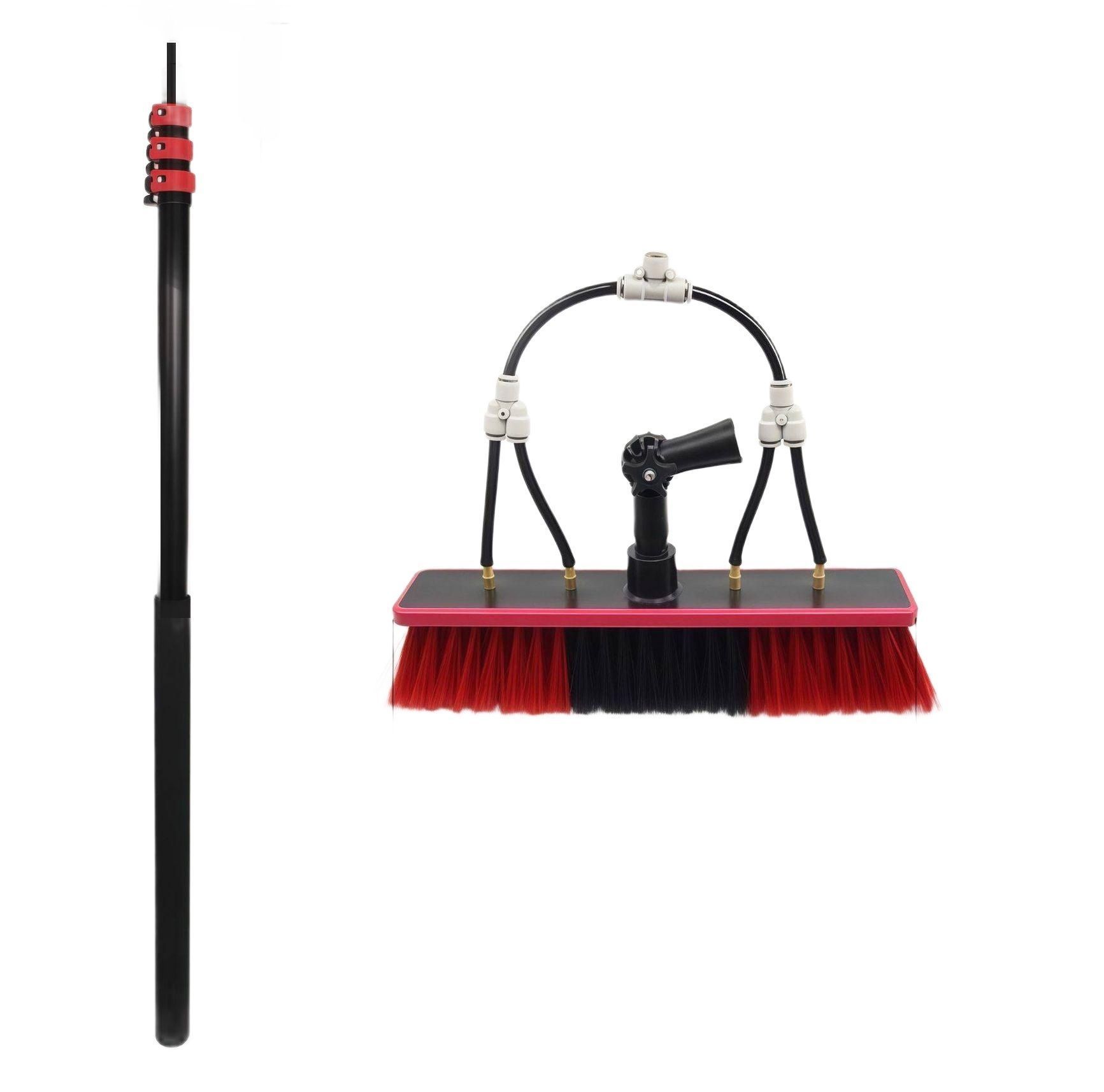 창문청소도구 고층용 접이식장대 180도회전 브러시 물통세트 긴폴대 - 상품 이미지