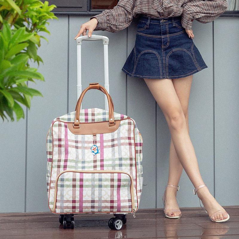 접이식 시장가방 여행용 바퀴달린 손수레 쇼핑백 재사용 쇼핑카트 장보기 토트백 - 상품 이미지