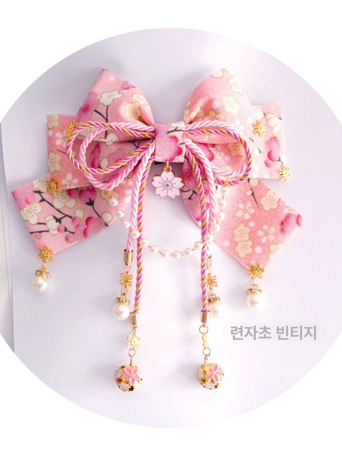 공연소품 헤어장식 기모노 백조의호수 액세서리 촬영소품 머리장식 리본장식 머리핀 - 상세 이미지 3