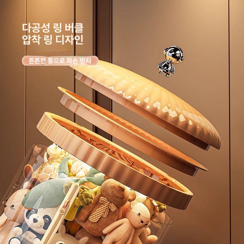 수납 인형보관함 조명줄 리빙박스 바구니 장난감 보관통 의자 도어 원형통 봉제인형 - 상세 이미지 2