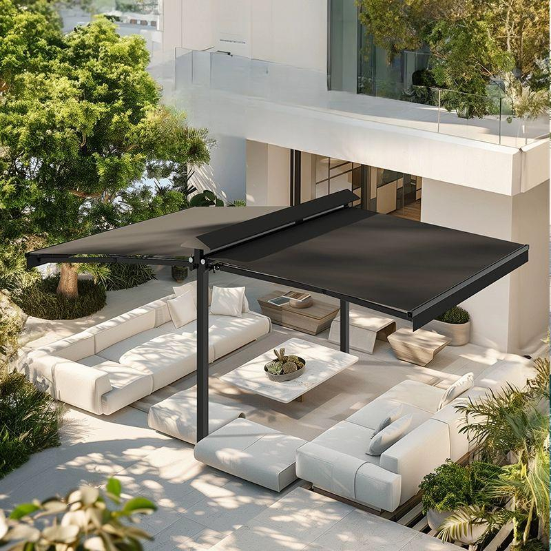 전동 정원 그늘막 펜션 마당 루프탑 옥상 햇빛 가리개 우천장 아웃도어 수축 접이식 - 상품 이미지