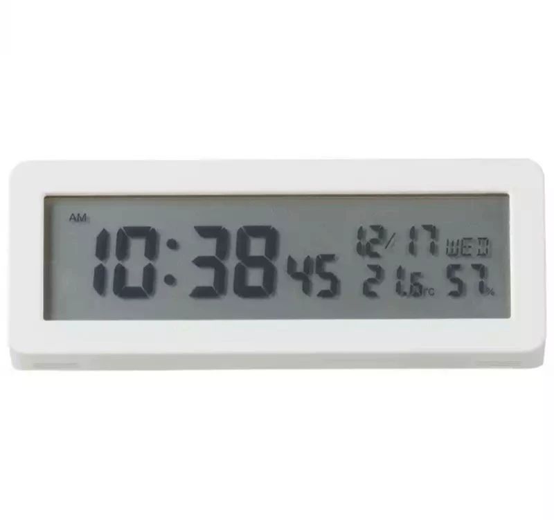 흰색 알람시계 디지털 클락 수신 겸용 온도 캘린더 데스크탑 탁상 표시 습도 전자 - 상품 이미지