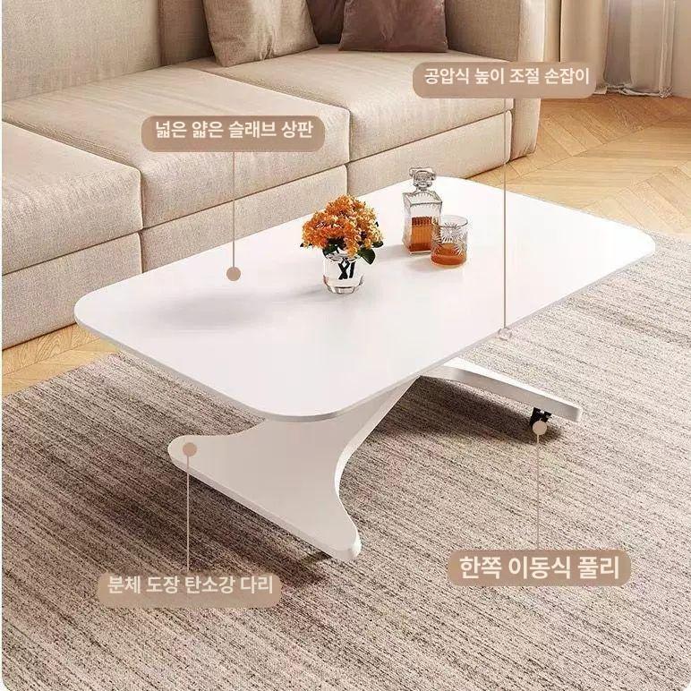 식탁 탁자 리프팅 대리석 다기능 높낮이조절 리프트업테이블 거실용 쇼파테이블 - 상세 이미지 5