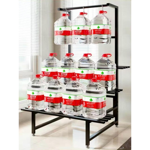 튼튼한 다용도 철제 화분 받침대 계단식 식물 선반 블랙 삼중 칸 80cm 봉 포함 - 상세 이미지 5