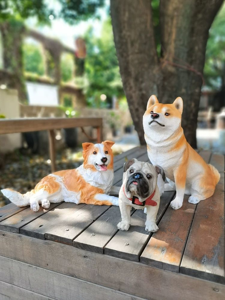 장식품 강아지조형물 거실 정원 장식용 조경 강아지오브제 인테리어소품 피규어 - 상세 이미지 4