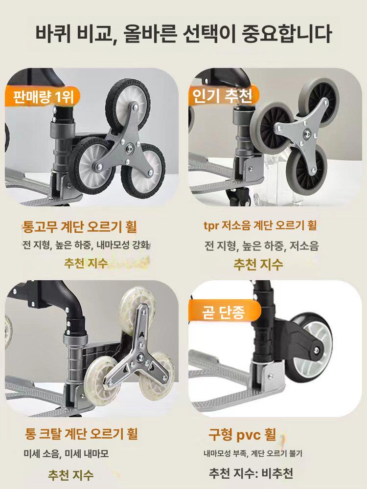 휴대용 계단구르마 배달 바퀴 운반기 프레임 운반차 계단용 핸드카트 짐수레 휠 - 상세 이미지 5