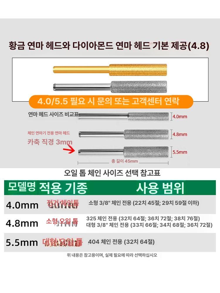 체인톱날 전문 연마기 엔진톱 숫돌 샤프너 목공용 날카로움 유지 연삭 공구 - 상세 이미지 2