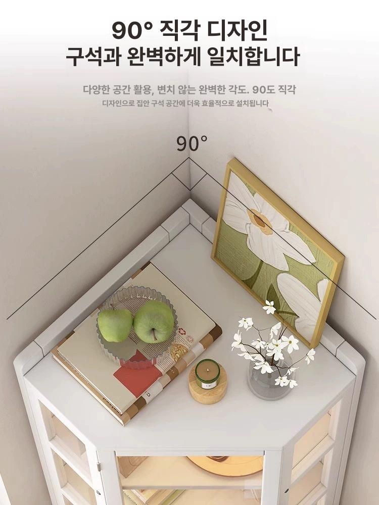 장식장 코너진열장 다층 거실 주방 책장 엔틱 술 두꺼워진 인테리어 도어 수납장 진열장 장 - 상세 이미지 4