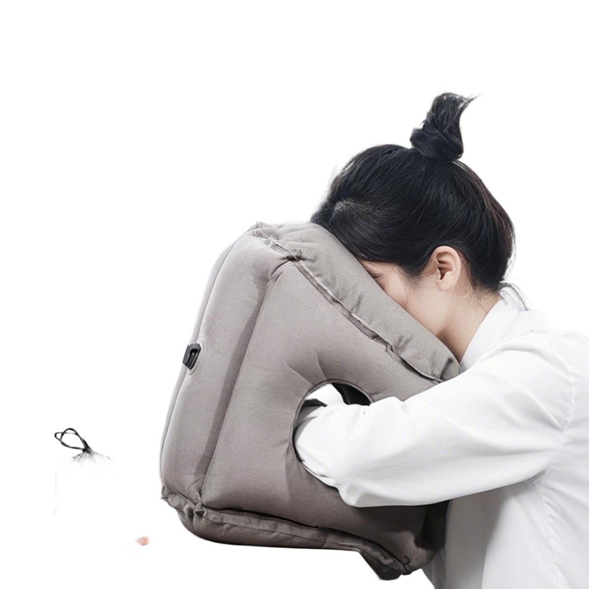 휴대용 에어목베개 공기주입 목배게 에어베개 기내 비행기목베개 목베게 팽창식 - 상품 이미지