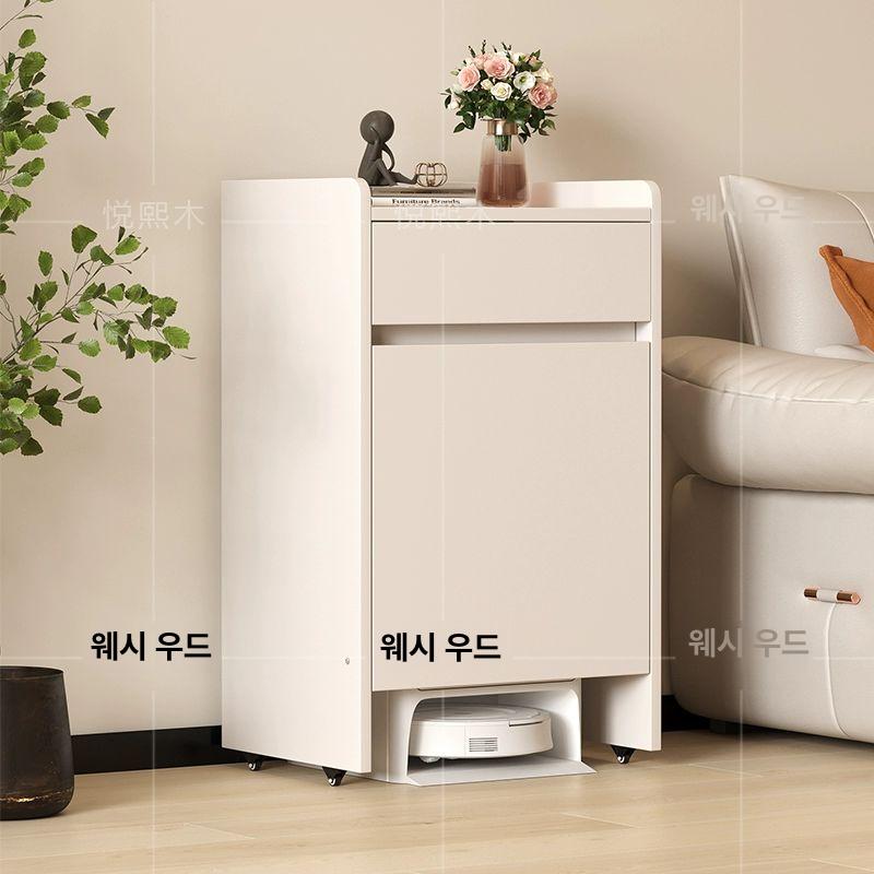 수납장 로봇청소기장 싱글 선반 서랍장 보관 거실협탁 - 상세 이미지 2