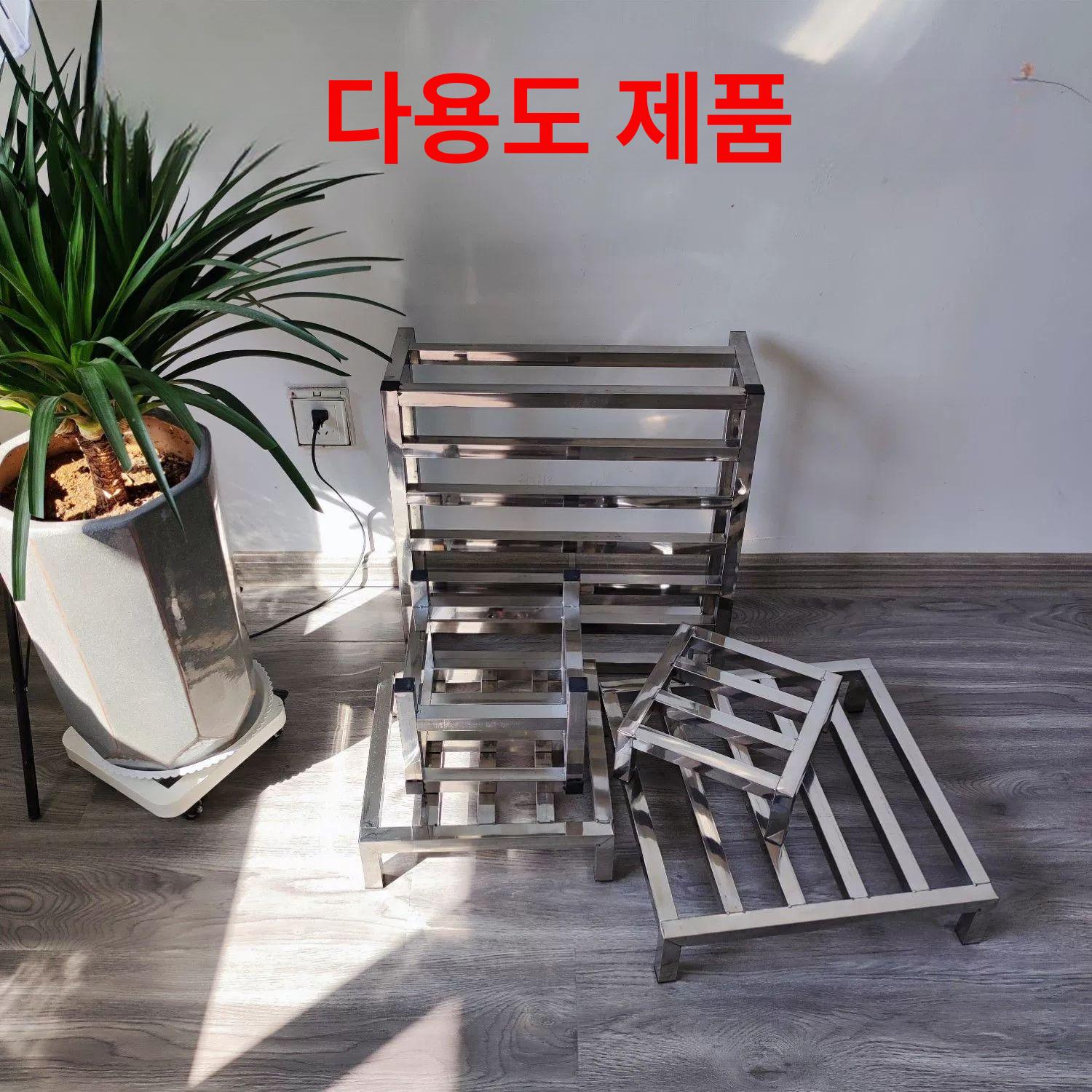 스테인레스 바닥선반 스텐 수납 발판 다용도 사각 작업대 정리 발받침대 업소 스탠 - 상세 이미지 3