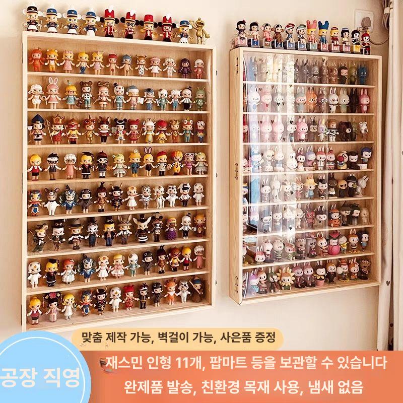 장식장 피규어보관함 벽걸이 캐릭터 인형 진열 디스플레이 선반 미닫이문 수납 - 상세 이미지 2