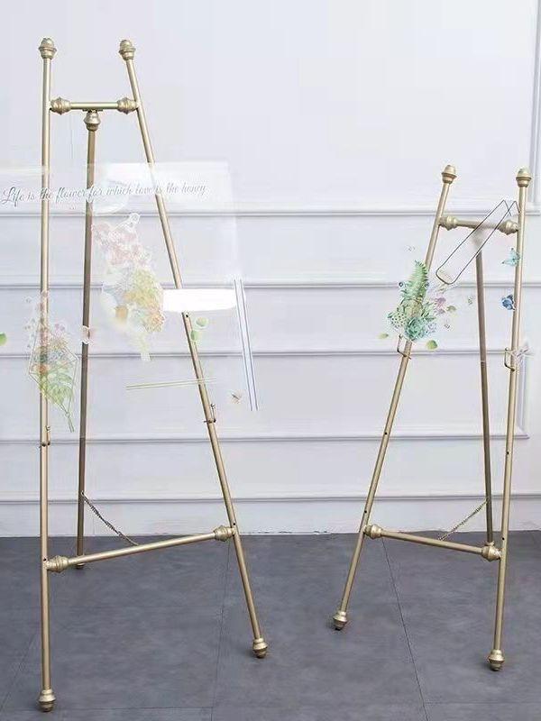 이젤 스탠드 철제 그림 토호 웨딩 사진 대형 토호금 드로잉 거치대 소형 트럼펫 휴대용 - 상세 이미지 3