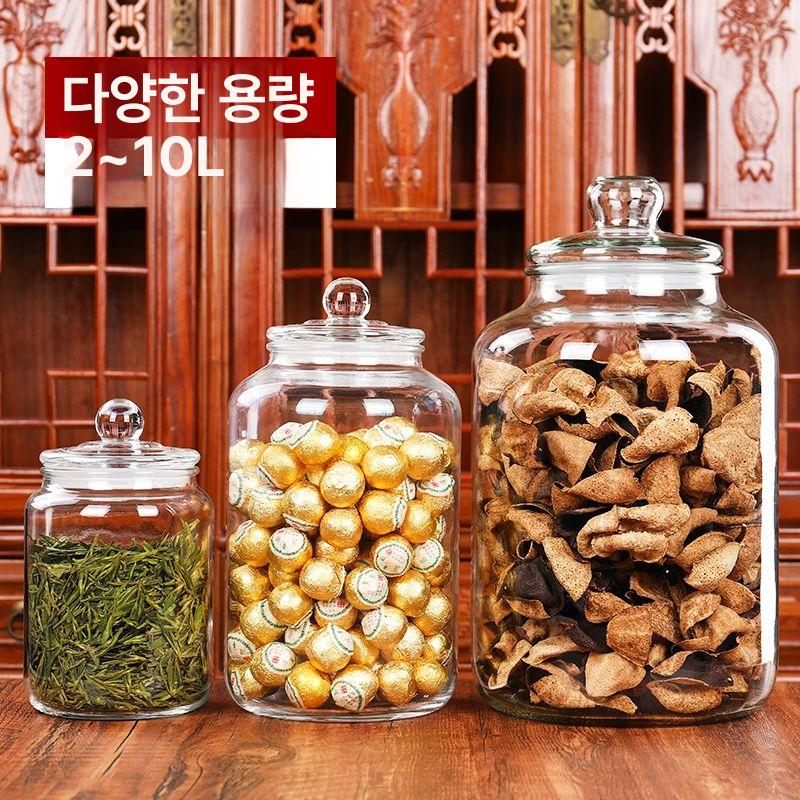 대형 유리병 밀폐 담금주 빈티지 보관병 담금병 실링 과실주병 수도꼭지 매실 밀봉형 - 상세 이미지 2