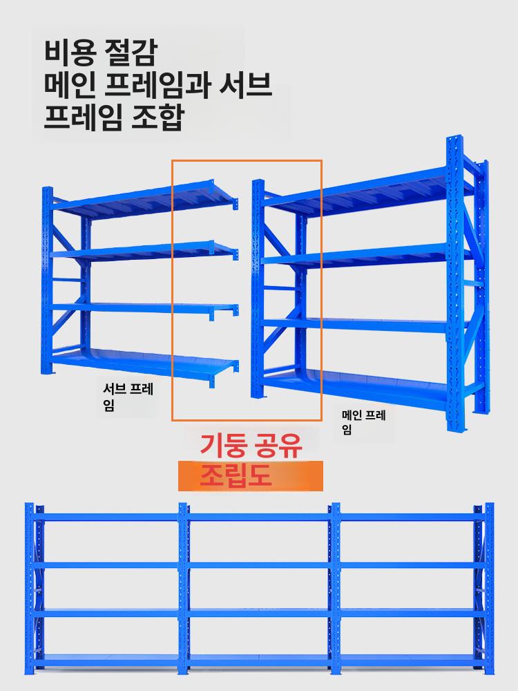 고중량 산업용 적재 선반 강철 창고 물류 진열대 적치 보관 거치대 - 상세 이미지 2