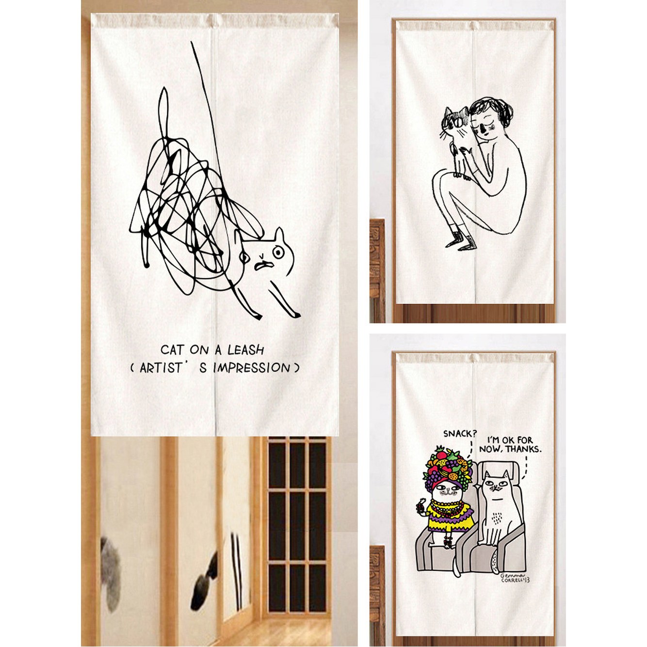 도어 타일 커튼 폭60X90높이CM 장식 고양이 가리개 80CMX90CM 출입구 공간분리 그린 슬라이드 이송봉 D11 다채로운 D11 폭60X90높이CM 타일 이송봉 - 상세 이미지 3