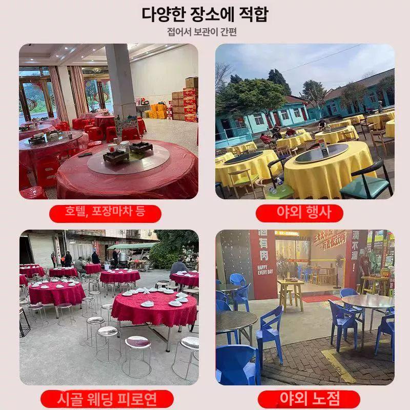 스텐 원형테이블 대형 인테리어 야외 높이 스탠 고기집 중식당 호텔 카페 라운드 - 상세 이미지 5