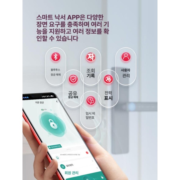 프리미엄 스마트 셀프 번호키 지문인식 카드키 도어락 기능 Tuya스마트앱분리형블랙모바일관리 - 상세 이미지 5