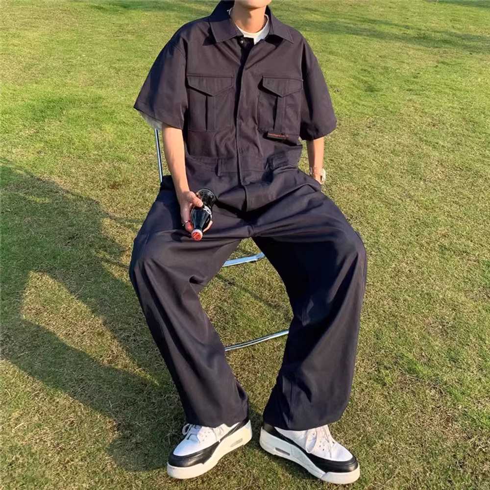 점프수트 미술작업복 화방 공예 의류 정비 네이비 도배 워크웨어 공방 활동복 멜빵 - 상세 이미지 5