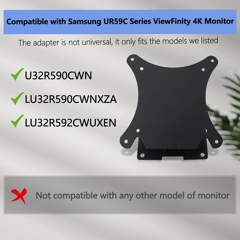 삼 기 호환 어댑터 U32R590CWN, UR59 VESA 모니터 U32R592CWU 4선 4K 와 U32R590, 장착 U32R592, 호환되는 UR59C (블랙) White - 상세 이미지 2