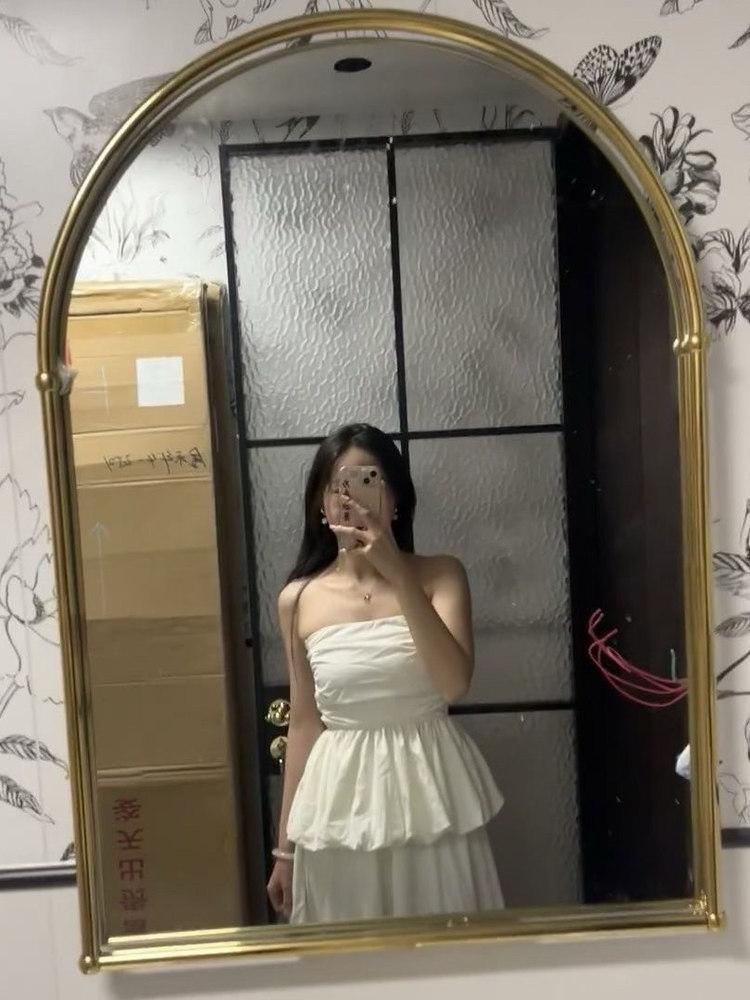 빈티지 아치형미러 욕실 화장실 프레임 벽거울 엔틱 실버거울 북유럽 반원 프렌치 - 상세 이미지 4