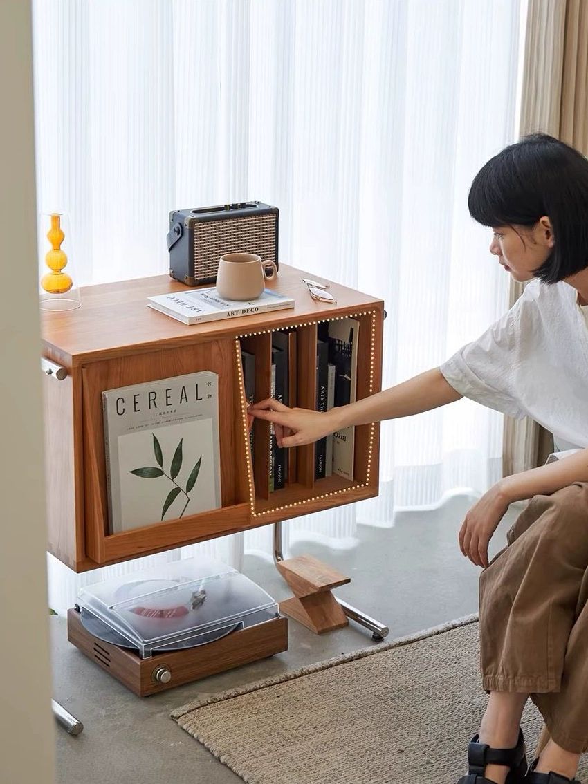 우드 선반 거실수납장 큐브 보관함 다용도 장식장 캐비닛 틈새수납장 오픈 엔틱 - 상세 이미지 4