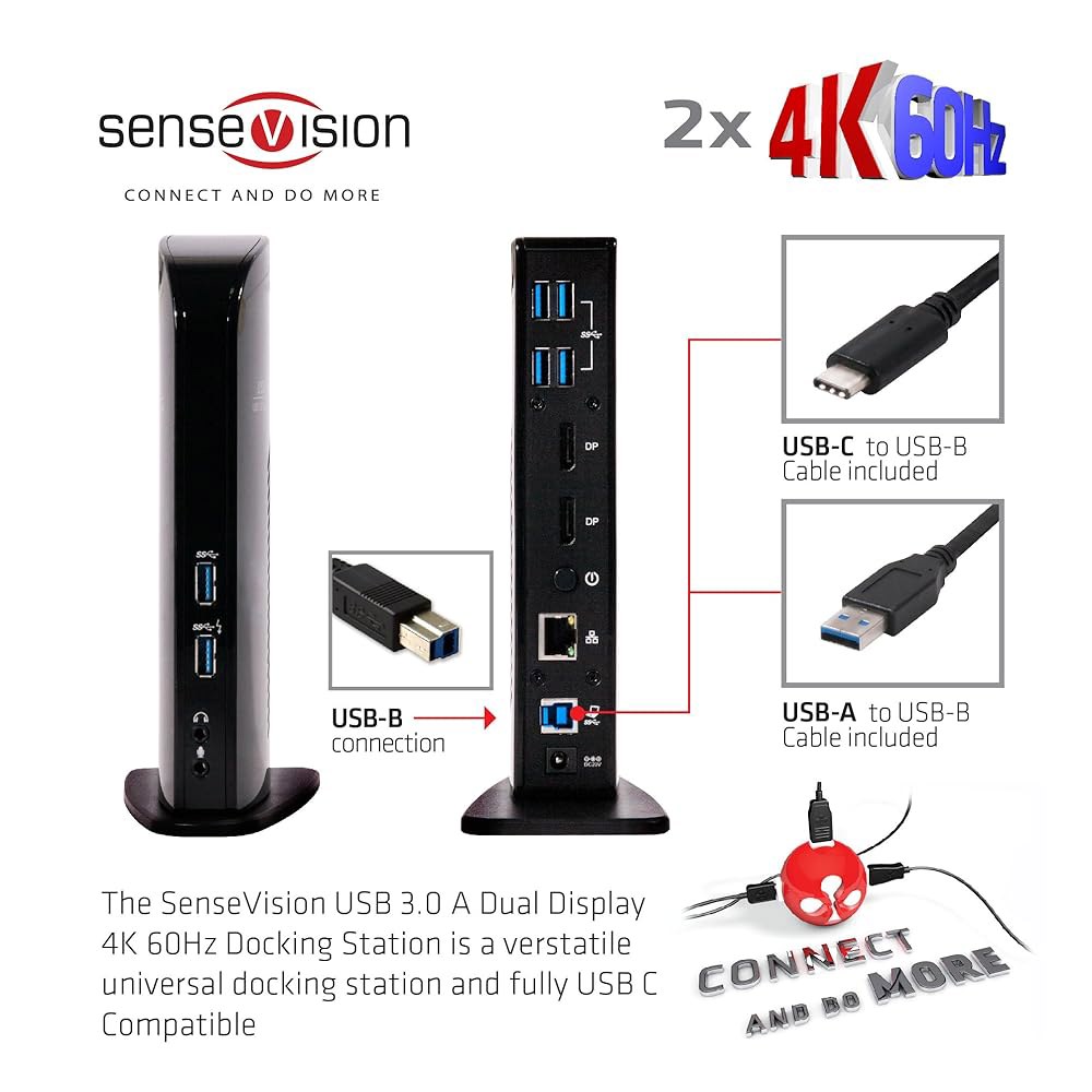 클럽 3D CSV1460 타입 4K60Hz 또는 A 디스플레이 듀얼 스테이션 도킹 USB3.2 C 1세대 - 상세 이미지 3