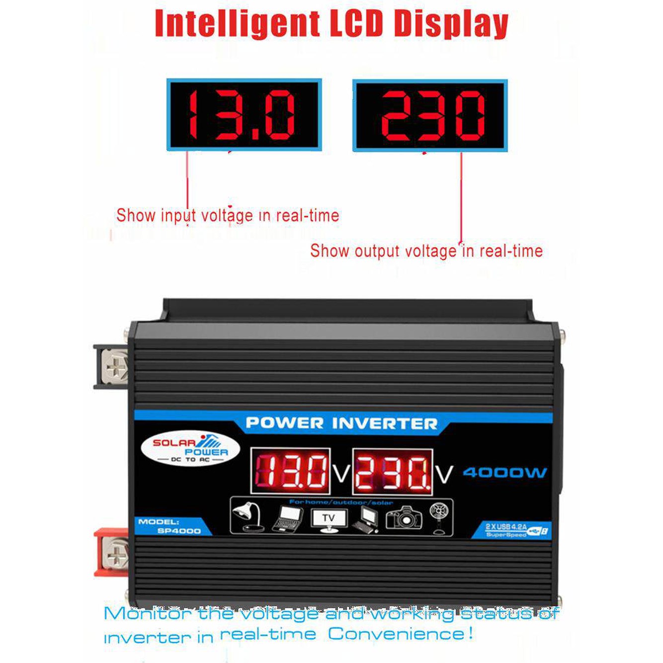 자동차인버터 inverter 12v 220v 다기능 차박 다르다 순수 컨버터 차량용인버터 당2세대300W블랙 12V 220V 붙임 - 상세 이미지 3