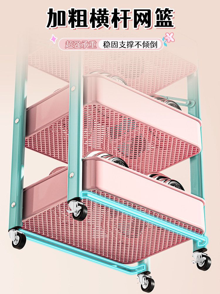 테이블트롤리 선반 화장품 쇼핑카트 이동식 엔드 카페 진열 거실 가판대 야외 바퀴 - 상세 이미지 3