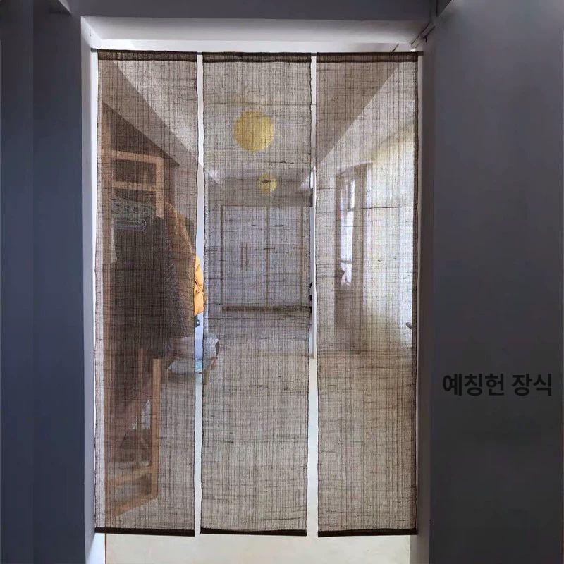 모시 차양막 커튼 방문 창문 가림막 블라인드 사무실 카페 공간분리 실내장식 - 상세 이미지 3