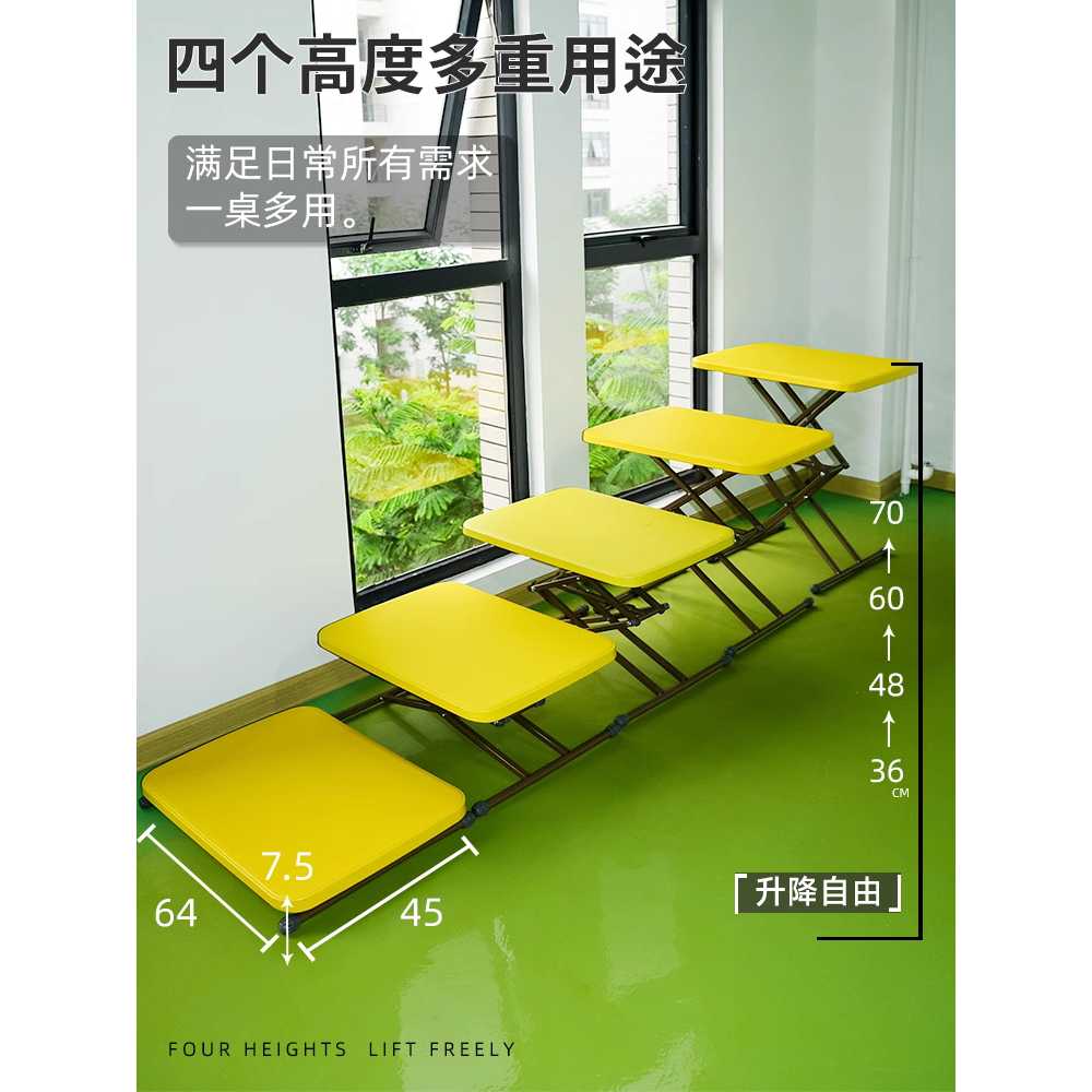 스탠딩 책상 높이조절 자바라 소형 높은 노트북 64x45 높낮이조절 화이트 키높이 이미지 6