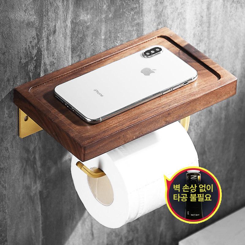 휴지 걸이 원목 다용도 휴지걸이 화장지 캠핑 욕실 롤화장지걸이 다용도걸이 티슈홀더 - 상세 이미지 3