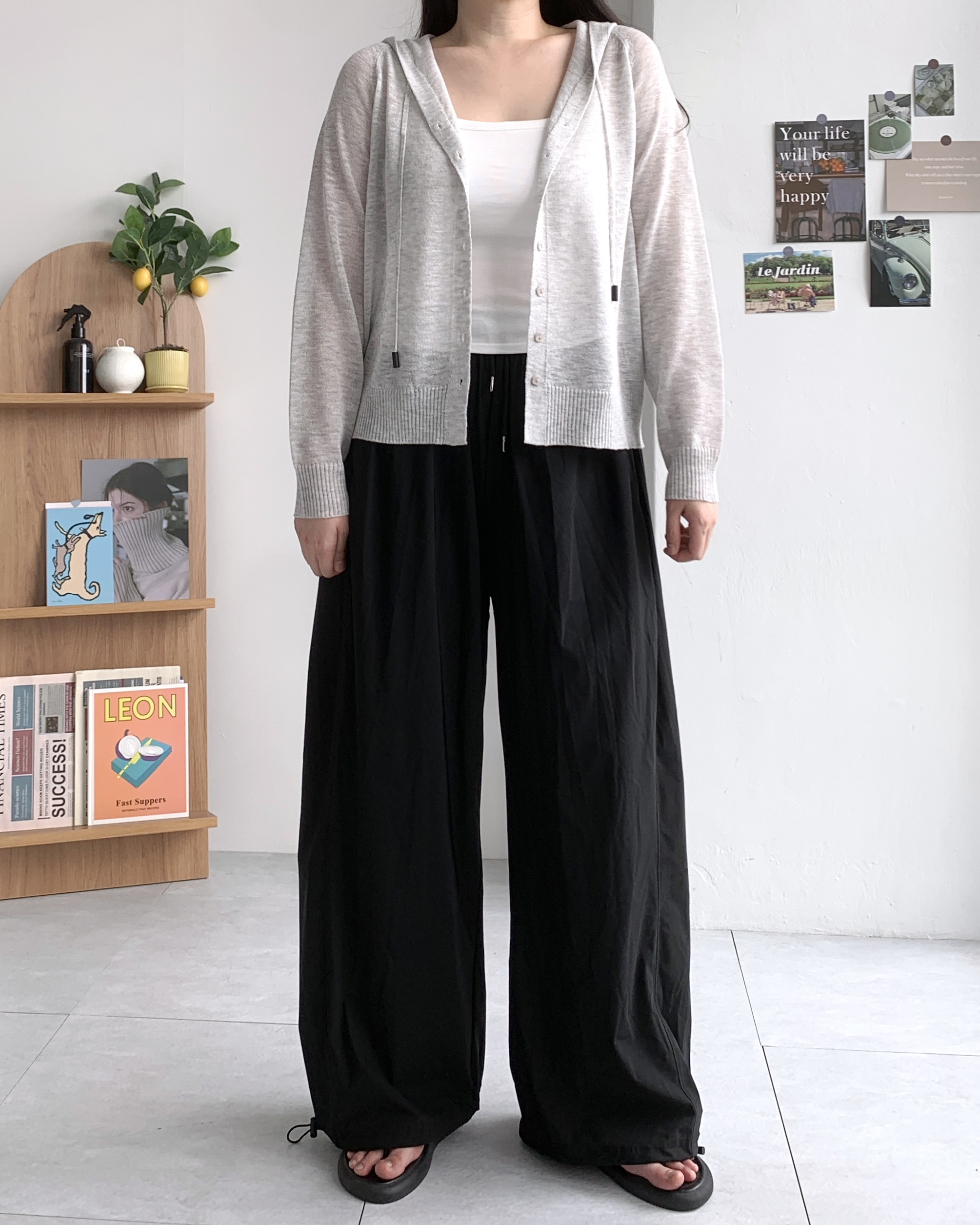 1+1 쿨링팬츠 투웨이 와이드팬츠 냉감 냉장고바지 조거팬츠 - 상세 이미지 4