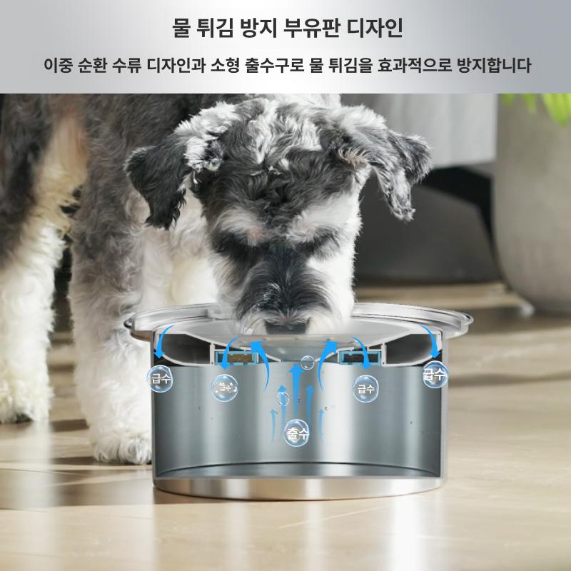 고양이 정수기 보온 스텐 급수대 기본 마시기 음수대 물통 필터 입문형 온도조절 워터 - 상세 이미지 3