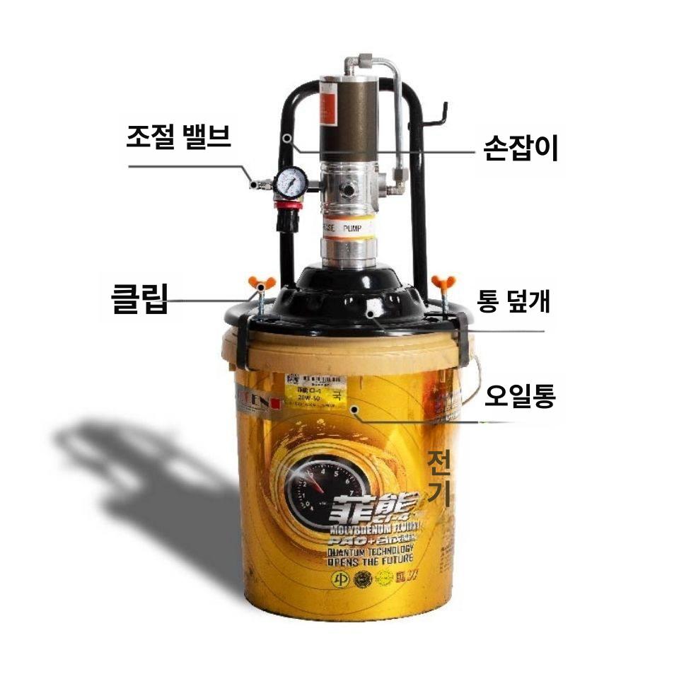 전동 그리스건 펌프 중장비용 오일 충전기 무선 주입식 배럴 교체용 메탈 에어건 - 상세 이미지 4