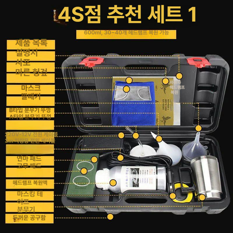 자동차 헤드라이트 복원 전조등 코팅제 광택 클리닝 훈증기 차량 관리 - 상세 이미지 2
