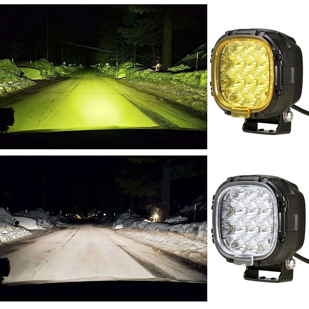 BIGLION.X 4인치 원형 LED 오프로드 라이트 페어 160W 1,800LM 주행 스팟 포드 픽업 트럭 SUV UTV용 배선 하네스 12V 24V로 매우 밝은 안개등 - 상세 이미지 2
