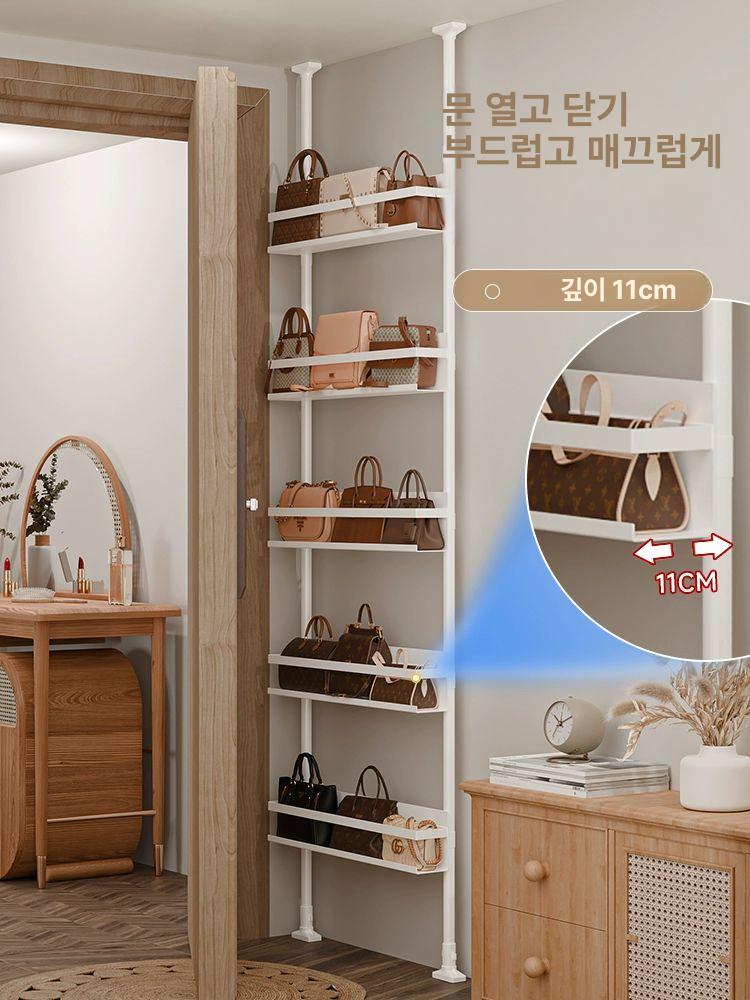 문뒤 수납선반 좁은공간 무타공 길이 공간활용 높이 다용도 사이즈 틈새선반 모던 - 상세 이미지 3