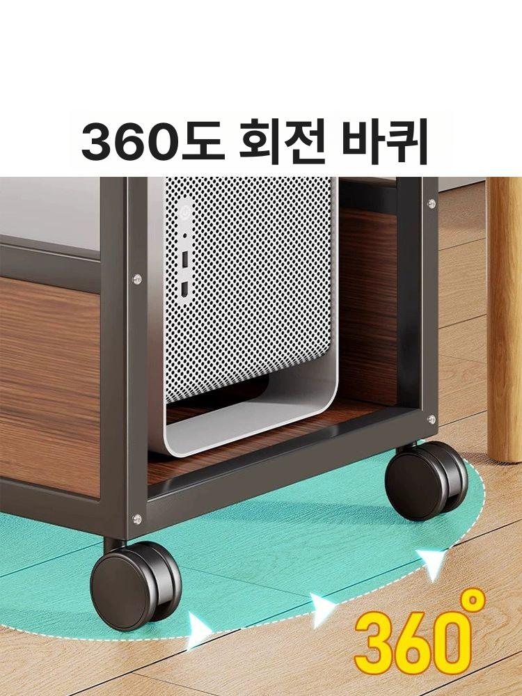 컴퓨터 본체 받침대 이동식 컴퓨터본체받침대 바퀴형 데스크탑거치대 데스크탑 본체선반 - 상세 이미지 4