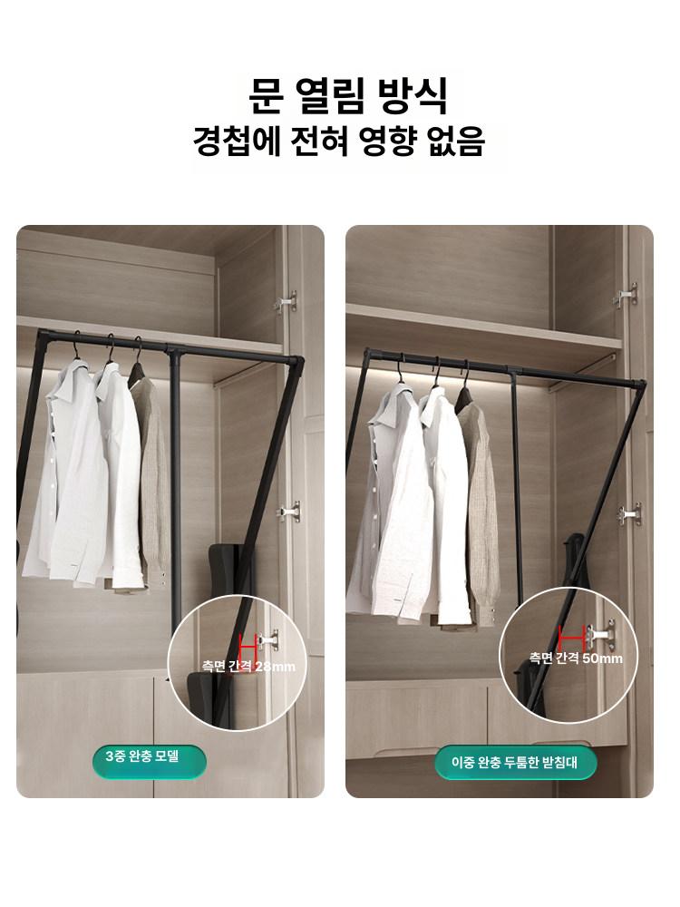 이동식 원목행거 드레스룸 원룸 선반 옷장 틈새 시스템행거 서랍장 인테리어 코너 - 상세 이미지 5
